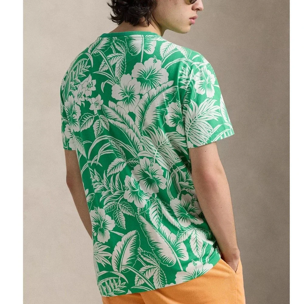 Polo Ralph Lauren Mens SZ XL Green White Floral T-Shirt NWT